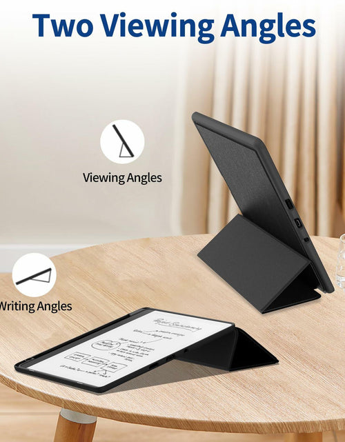 Load image into Gallery viewer, Sanyetral PU Leather Stand Cover Two Angles Pen Holder Auto Sleep/Wake Black
