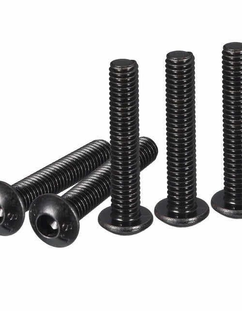 Load image into Gallery viewer, DTGN M4-0.7x25mm Button Head Socket Cap Screws 50pcs Black Carbon Steel Hex

