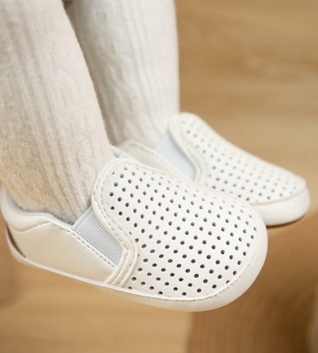 Meckior Infant Baby Shoes White Soft Sole Slip On Toddler Size Newborn