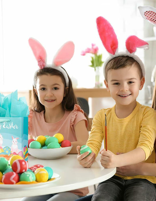 Load image into Gallery viewer, Ranfashiong 2Pcs 12.6" Easter Gift Bags Yellow Green Rabbit Eggs
