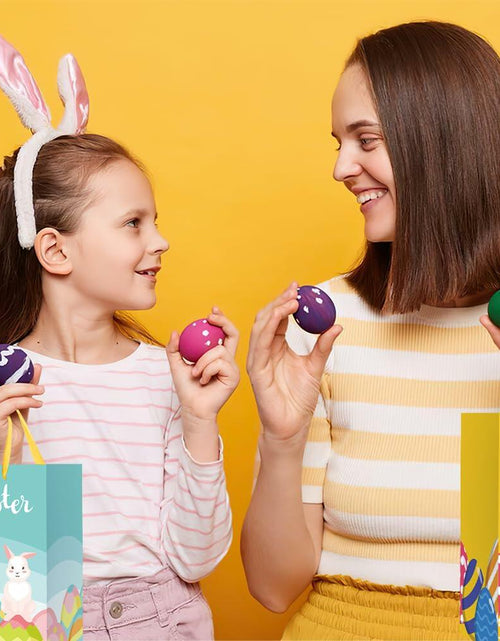 Load image into Gallery viewer, Ranfashiong 2Pcs 12.6" Easter Gift Bags Yellow Green Rabbit Eggs
