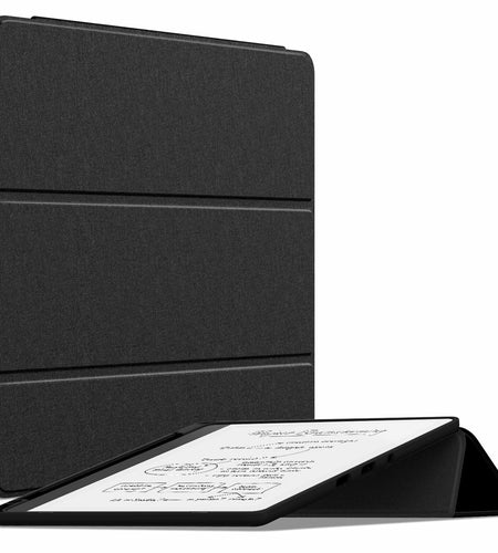 Sanyetral PU Leather Stand Cover Two Angles Pen Holder Auto Sleep/Wake Black