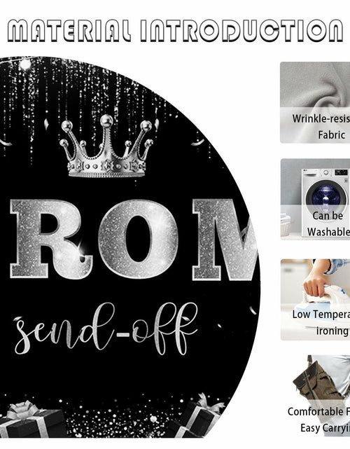 Load image into Gallery viewer, AIBIIN 7x5ft Black Silver Prom Send Off Backdrop Banner Graduation 2025
