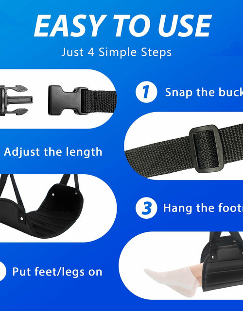 Load image into Gallery viewer, GEVORT Airplane Foot Hammock Travel Footrest Adjustable Portable Black
