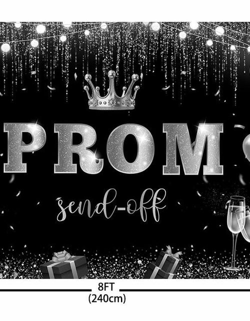 Load image into Gallery viewer, AIBIIN 7x5ft Black Silver Prom Send Off Backdrop Banner Graduation 2025
