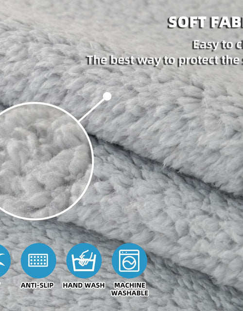 Load image into Gallery viewer, MELLYKORAN Sherpa Fleece Sectional Sofa Cover Non Slip Gray 28x70
