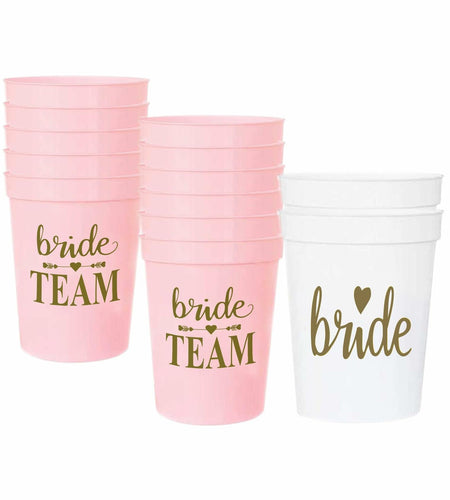 LADY&HOME 15 Pack 16oz Plastic Party Cups White Reusable Durable