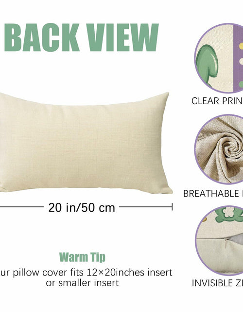 Load image into Gallery viewer, Fahrendom Easter Peeps Bunny Lumbar Pillow Case12x20 Purple Rabbit Cotton Linen
