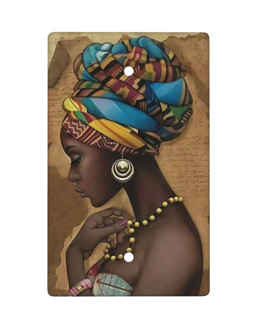 Load image into Gallery viewer, F9er-t8t Afro African American Woman Pattern One Gang Toggle Light Cover White
