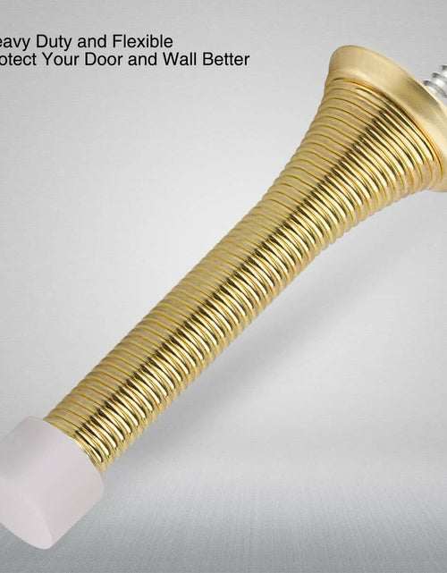 Load image into Gallery viewer, KOVOSCH 10 Pack Spring Door Stopper 3-1/4" Bright Brass Flexible Rubber Tips
