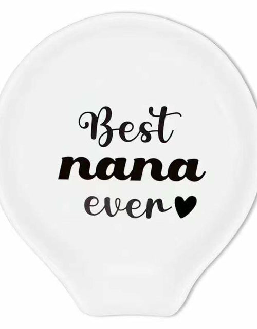 Load image into Gallery viewer, LXX1 Ceramic Spoon Rest Coffee Holder Mini Porcelain Nana Pattern White
