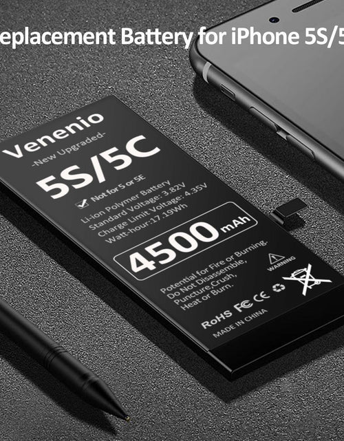 Load image into Gallery viewer, Venenio iPhone 5S/5C Battery 4500mAh Ultra-High Capacity Replacement Kit
