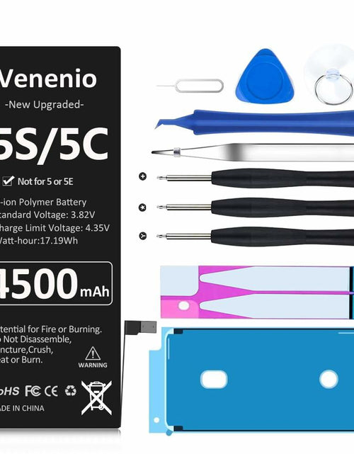 Load image into Gallery viewer, Venenio iPhone 5S/5C Battery 4500mAh Ultra-High Capacity Replacement Kit
