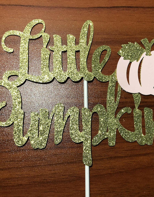 Load image into Gallery viewer, LeeSky Little Pumpkin Gold Pink Paper Cake Topper Baby Shower 1st Birthday
