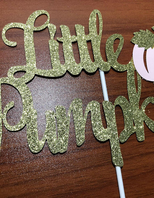 Load image into Gallery viewer, LeeSky Little Pumpkin Gold Pink Paper Cake Topper Baby Shower 1st Birthday
