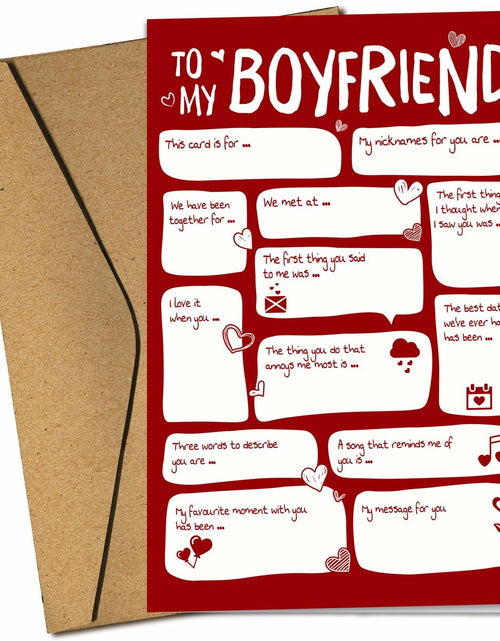 Load image into Gallery viewer, Pawzity Valentines Day Card for Boyfriend 5.3x8in Single Folded Envelope Him 09
