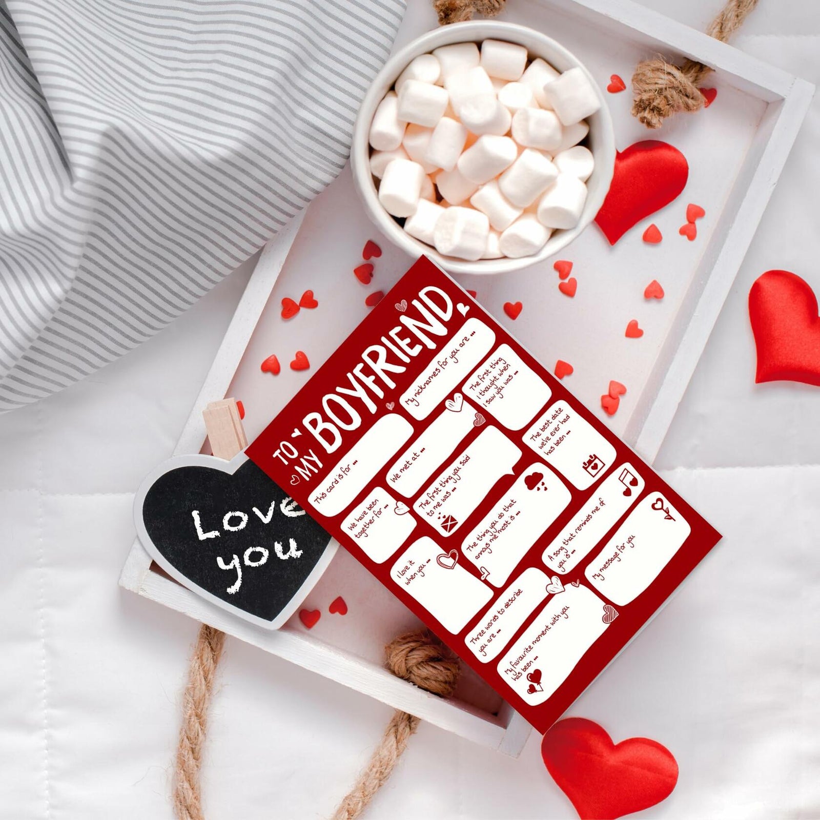 Pawzity Valentines Day Card for Boyfriend 5.3x8in Single Folded Envelope Him 09