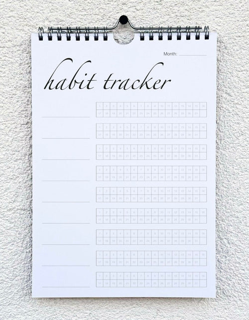 Load image into Gallery viewer, CLEVER SIGNS Habit Tracker Calendar Undated 12 Month Silver Spiral 7x10 Colorful
