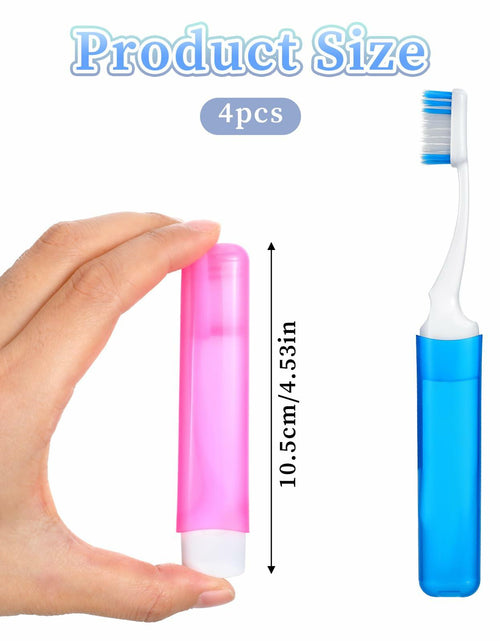 Load image into Gallery viewer, Piriuuo Travel Toothbrush Set 4 Pcs Foldable Soft Bristles 4 Colors
