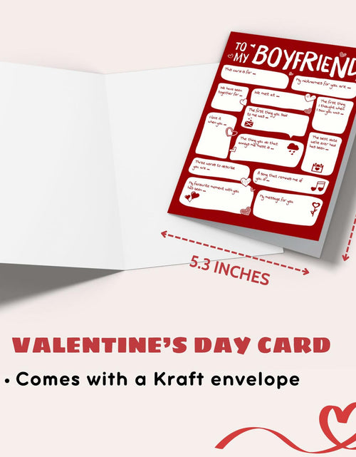 Load image into Gallery viewer, Pawzity Valentines Day Card for Boyfriend 5.3x8in Single Folded Envelope Him 09
