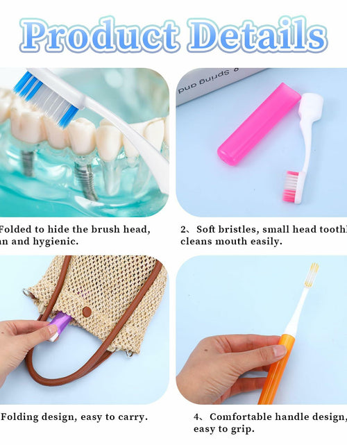 Load image into Gallery viewer, Piriuuo Travel Toothbrush Set 4 Pcs Foldable Soft Bristles 4 Colors
