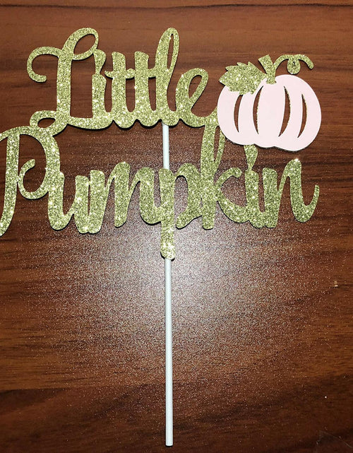 Load image into Gallery viewer, LeeSky Little Pumpkin Gold Pink Paper Cake Topper Baby Shower 1st Birthday

