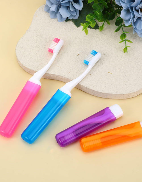 Load image into Gallery viewer, Piriuuo Travel Toothbrush Set 4 Pcs Foldable Soft Bristles 4 Colors
