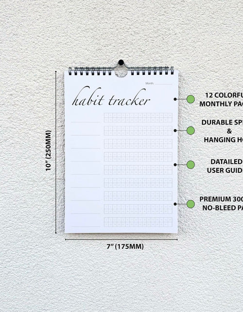 Load image into Gallery viewer, CLEVER SIGNS Habit Tracker Calendar Undated 12 Month Silver Spiral 7x10 Colorful
