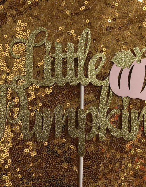 Load image into Gallery viewer, LeeSky Little Pumpkin Gold Pink Paper Cake Topper Baby Shower 1st Birthday
