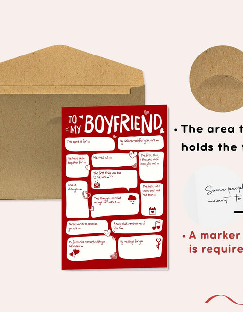 Load image into Gallery viewer, Pawzity Valentines Day Card for Boyfriend 5.3x8in Single Folded Envelope Him 09
