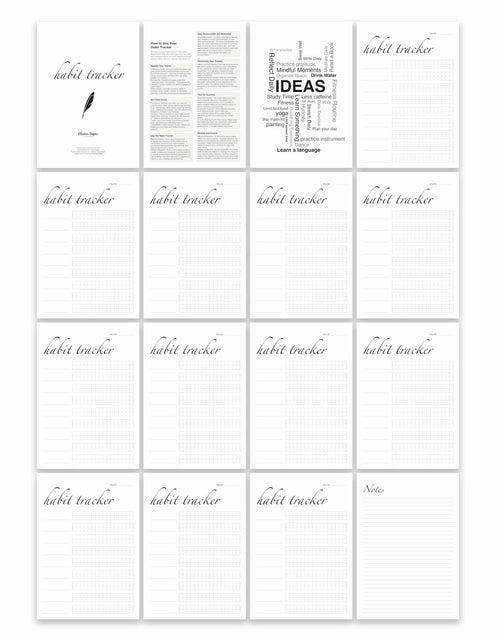 Load image into Gallery viewer, CLEVER SIGNS Habit Tracker Calendar Undated 12 Month Silver Spiral 7x10 Colorful
