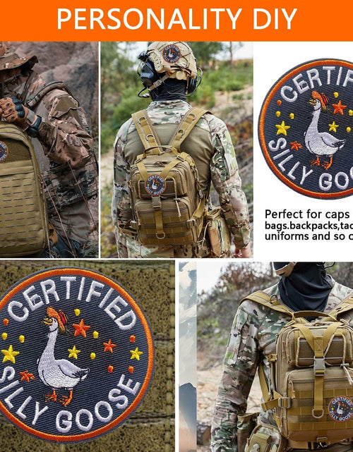 Load image into Gallery viewer, AMZAOMNN Funny Goose Hook and Loop Patch, 2 Pcs Embroidered Animal Meme

