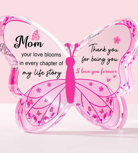 ilifemate Acrylic Butterfly Plaque Mom Gift 5.12x3.54x0.6 inch Transparent