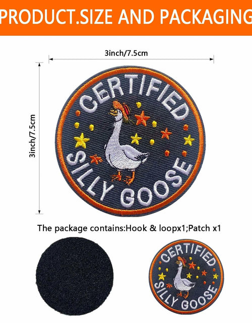 Load image into Gallery viewer, AMZAOMNN Funny Goose Hook and Loop Patch, 2 Pcs Embroidered Animal Meme

