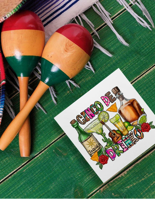 Load image into Gallery viewer, MIOOKISS Cinco De Mayo Rustic Mexican Wooden Box Sign 5x5 inch Cinco De Drinko
