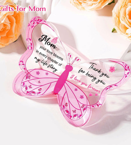 ilifemate Acrylic Butterfly Plaque Mom Gift 5.12x3.54x0.6 inch Transparent