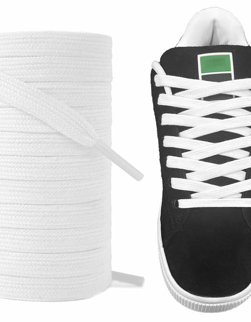 Load image into Gallery viewer, UamGlsob 8mm Double Layer Cotton Shoelaces for Puma Sneakers White 47" (120 cm)
