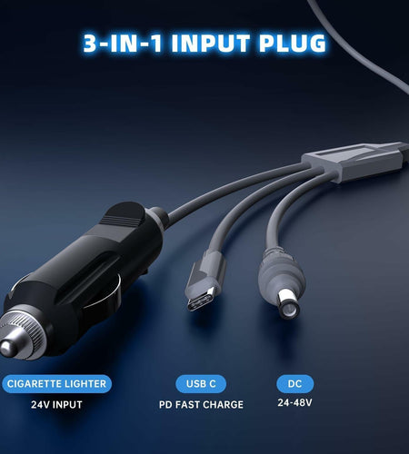 NURUBRM Starlink Mini 3-in-1 DC Power Cable 3M 10FT Waterproof Grey 12V