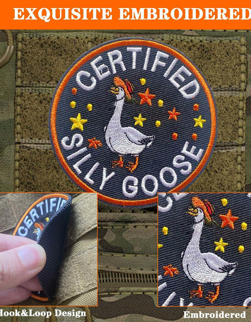 Load image into Gallery viewer, AMZAOMNN Funny Goose Hook and Loop Patch, 2 Pcs Embroidered Animal Meme
