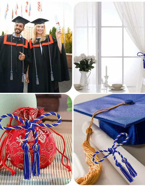 Load image into Gallery viewer, Slergut Blue Graduation Cords 67" Long Tassels Honor Ropes 2025
