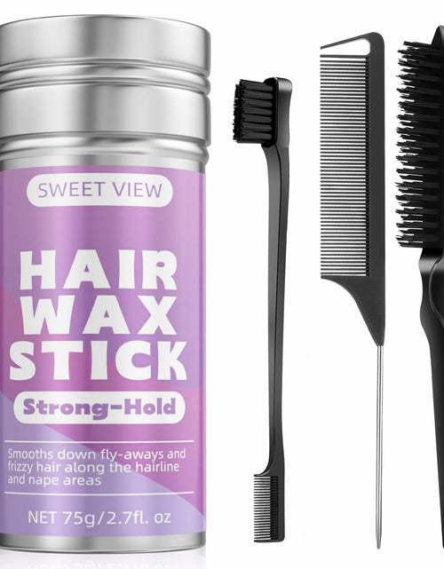 Load image into Gallery viewer, SWEET VIEW Hair Wax Stick &amp; Brush Lavender Scent Hair Tamer Pomade Kids
