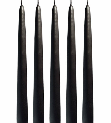 Candle Charisma Black 10 Inch Taper Candles 12 Pack Dripless Smokeless