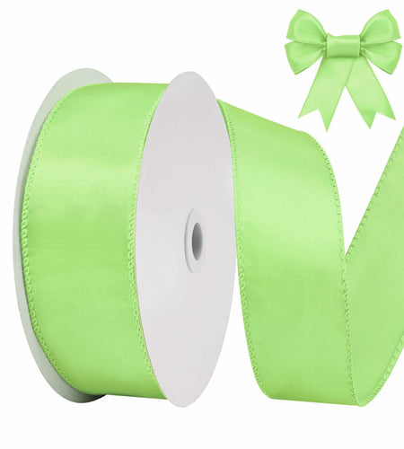 BVIEAKD Sage Green Wired Satin Ribbon 1.5in x 25yd for Crafts Decor