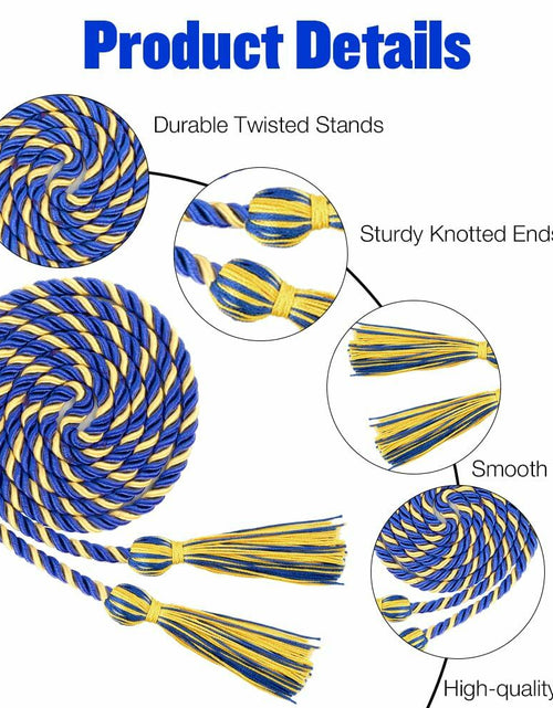 Load image into Gallery viewer, Slergut Blue Graduation Cords 67" Long Tassels Honor Ropes 2025
