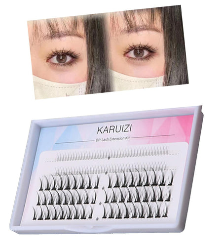 HAOLINS DIY Lash Extension Kit 54pcs C Curl 9-12mm Natural Volume Black