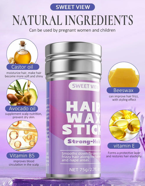 Load image into Gallery viewer, SWEET VIEW Hair Wax Stick &amp; Brush Lavender Scent Hair Tamer Pomade Kids
