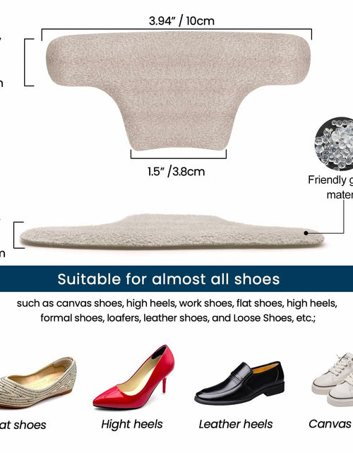 Load image into Gallery viewer, mickee Gel Heel Cushion Pads Inserts for Men Women One Size Shoes 3 Pairs
