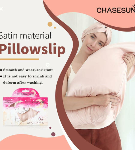 CHASESUN Silky Satin Pillowcase Envelope Closure Anti Wrinkle Champagne 29x20