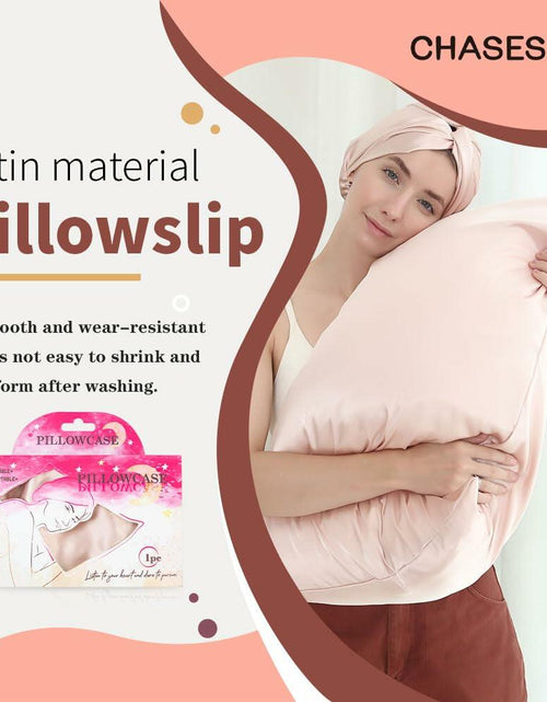 Load image into Gallery viewer, CHASESUN Silky Satin Pillowcase Envelope Closure Anti Wrinkle Champagne 29x20
