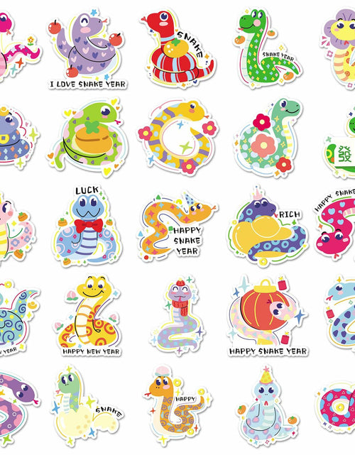 Load image into Gallery viewer, YINFENGKANHAI 50 Pcs Kawaii Snake Stickers Waterproof Vinyl Cartoon Decals

